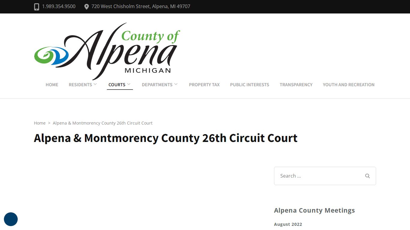 Alpena & Montmorency County 26th Circuit Court - County of ...