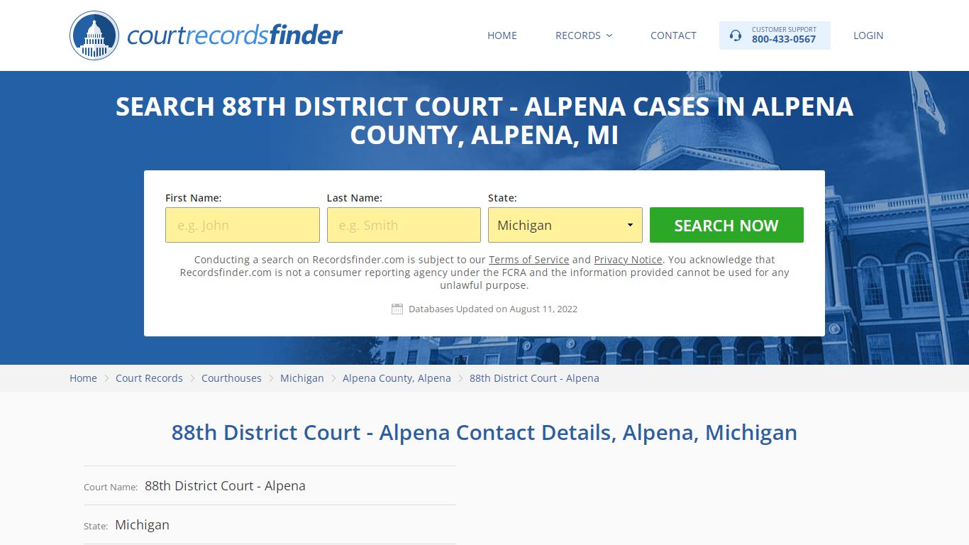 88th District Court - Alpena Case Search - Alpena County ...